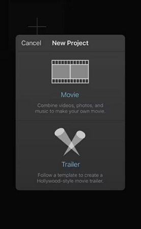 在iOS版imovie建立新專案