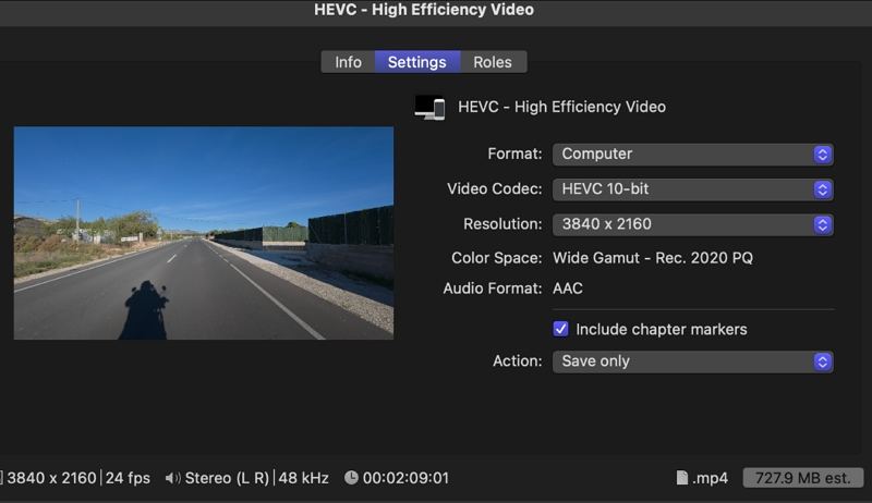 fcp export 4k