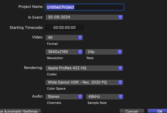 verify project settings