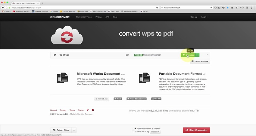 cloudconvert online tool