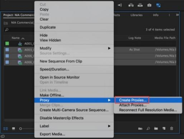 create proxies premiere pro