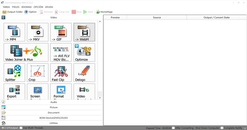format factory tool