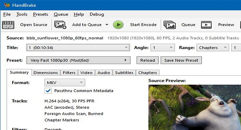 handbrake video encoding tool