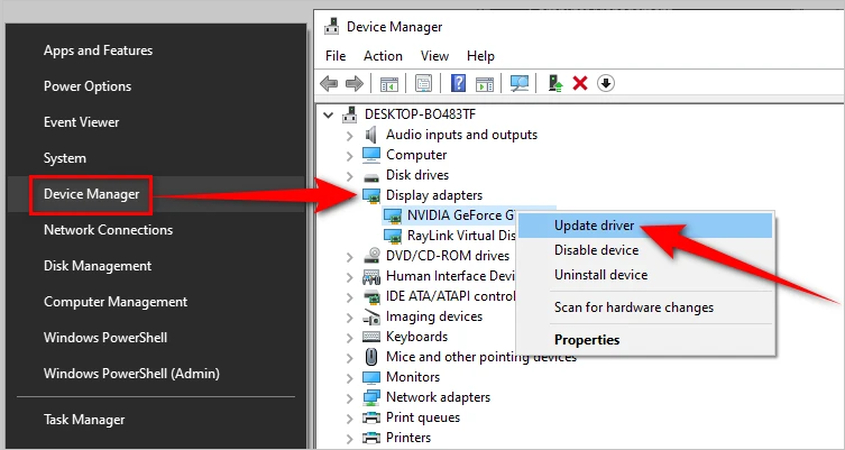 update graphics card drivers