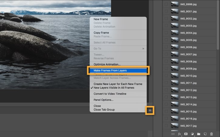 create frame animation photoshop