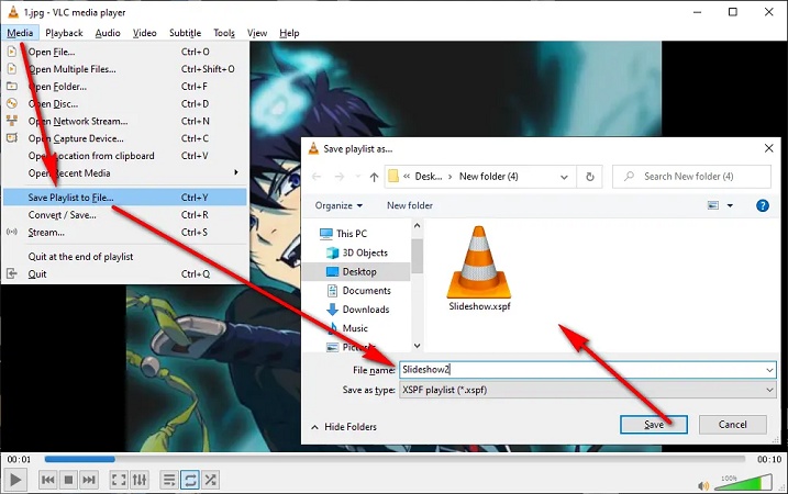 save slideshows from vlc
