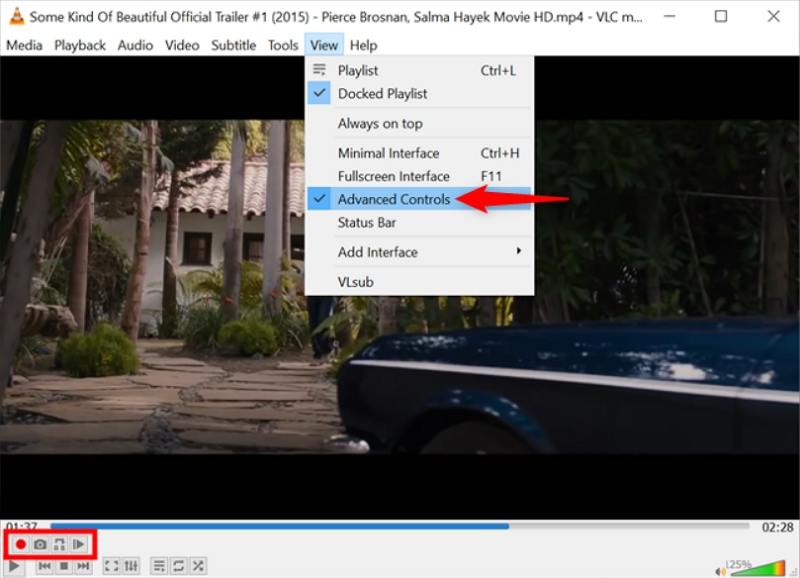capture d’écran VLC avec contrôles avancés