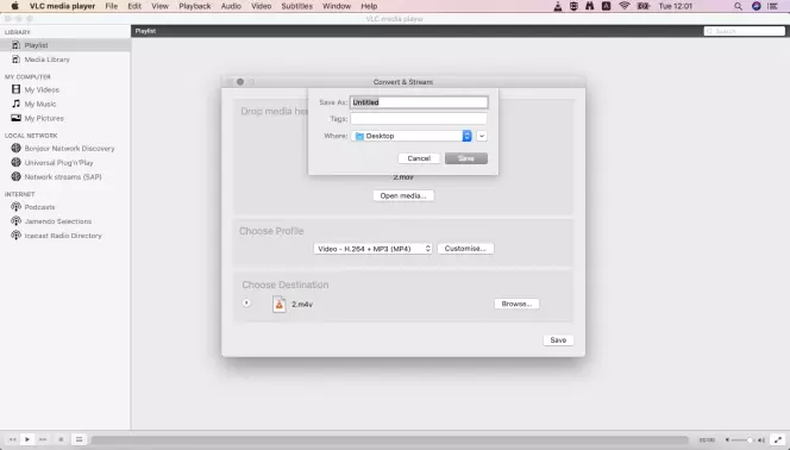 choose save location and name file