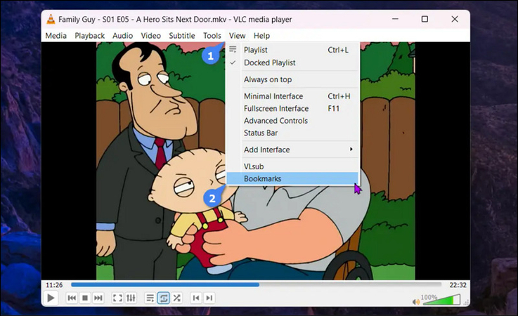 View Bookmarks in VLC
