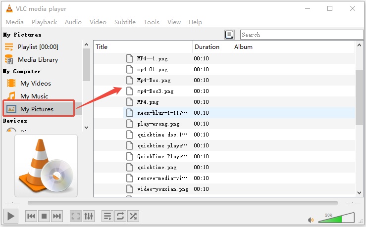 vlc slideshow my pictures folder