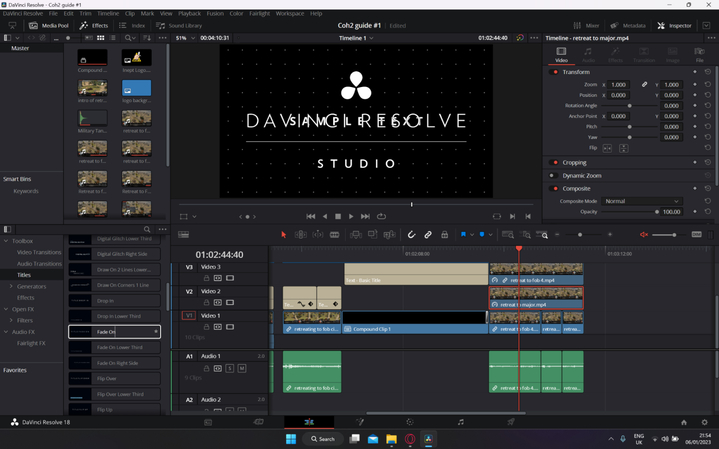 add a watermark to a video using davinci resolve