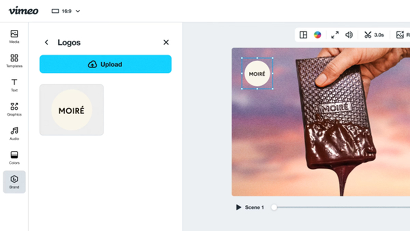 add watermark using vimeo editor