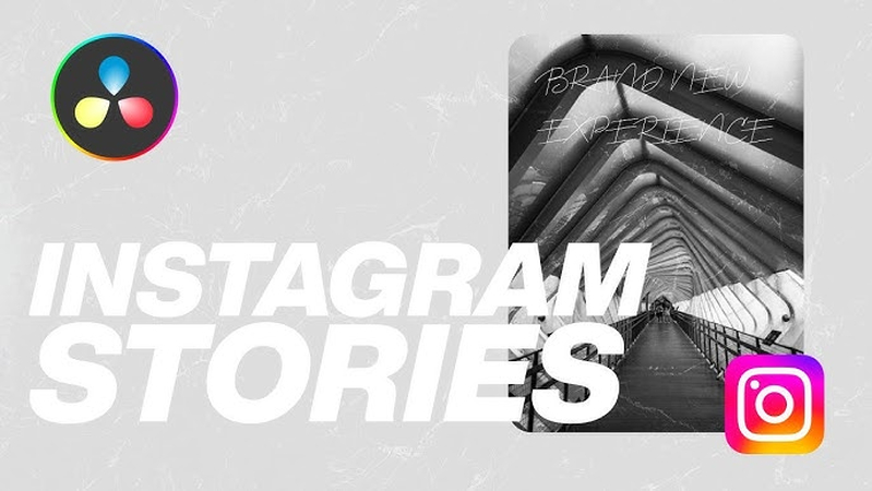 add and animate instagram story logo with davinci resolve