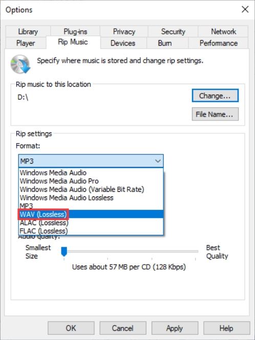wav to wma with windows media player