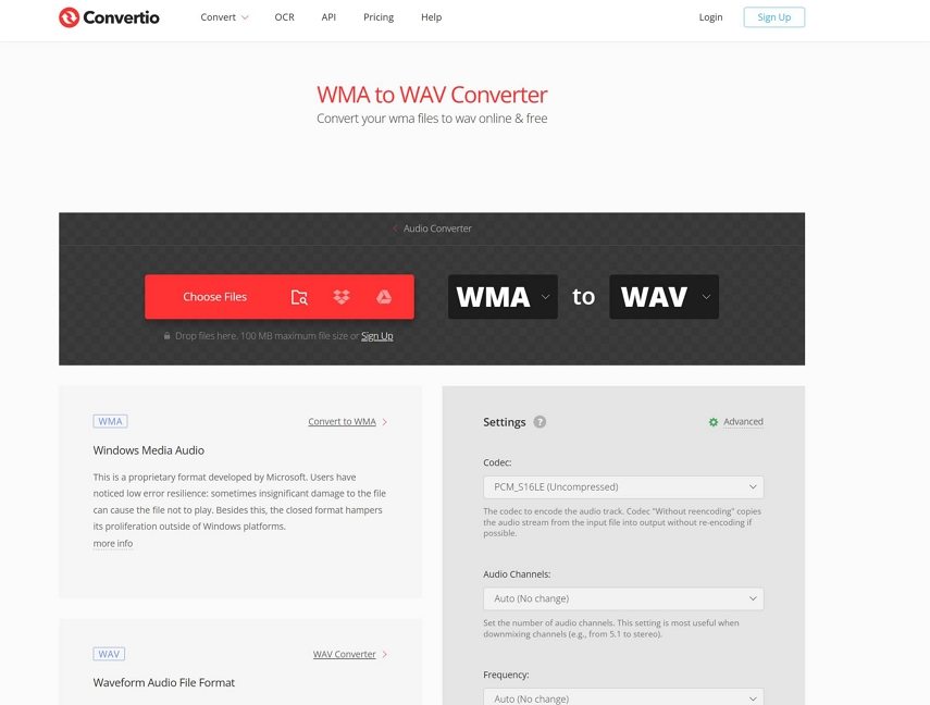 convertio wma to wav converter online