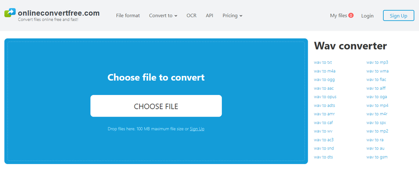 online WAV file converter