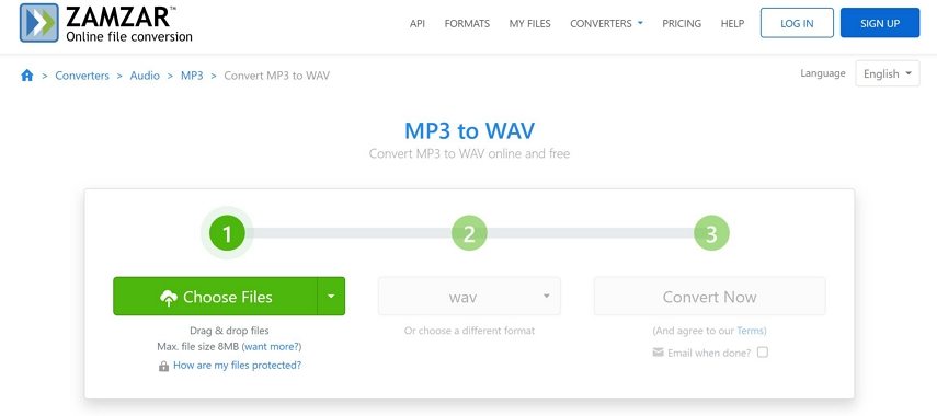 zamzar mp3 to wav converter