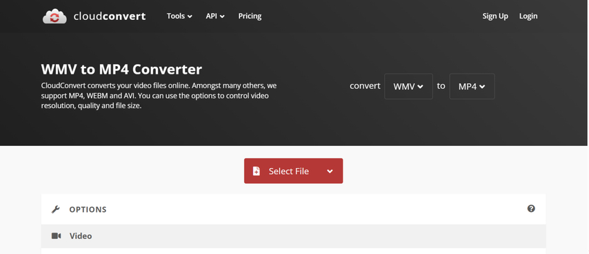 convert wmv to mp4 online with cloudconvert