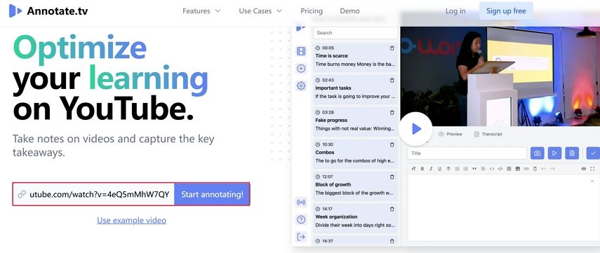 annotate tv enter youtube link