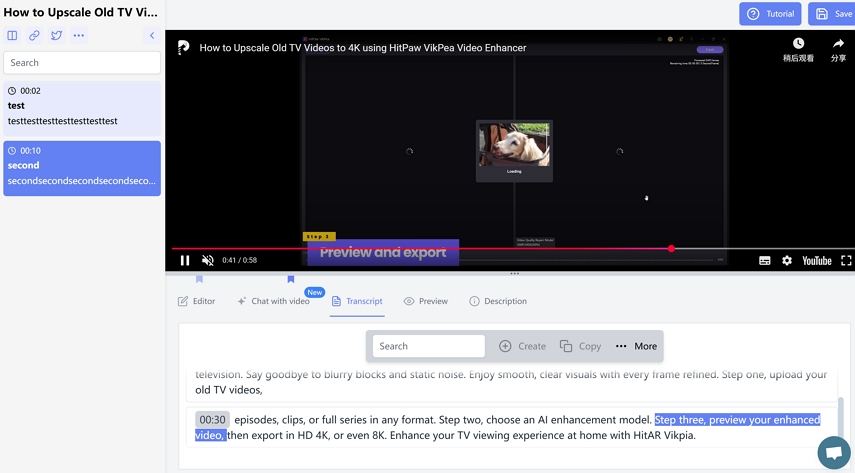 transcript youtube video to text