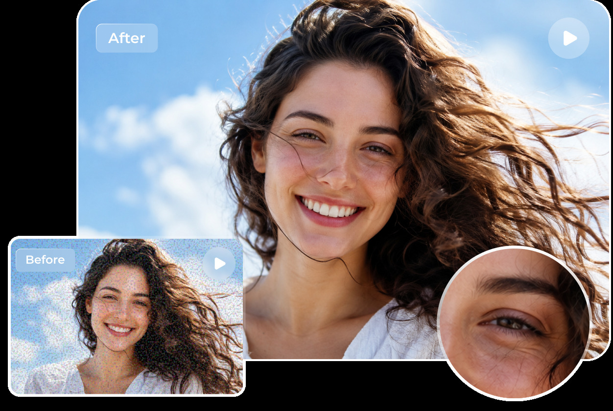 natural face detail preservation after ai video denoising