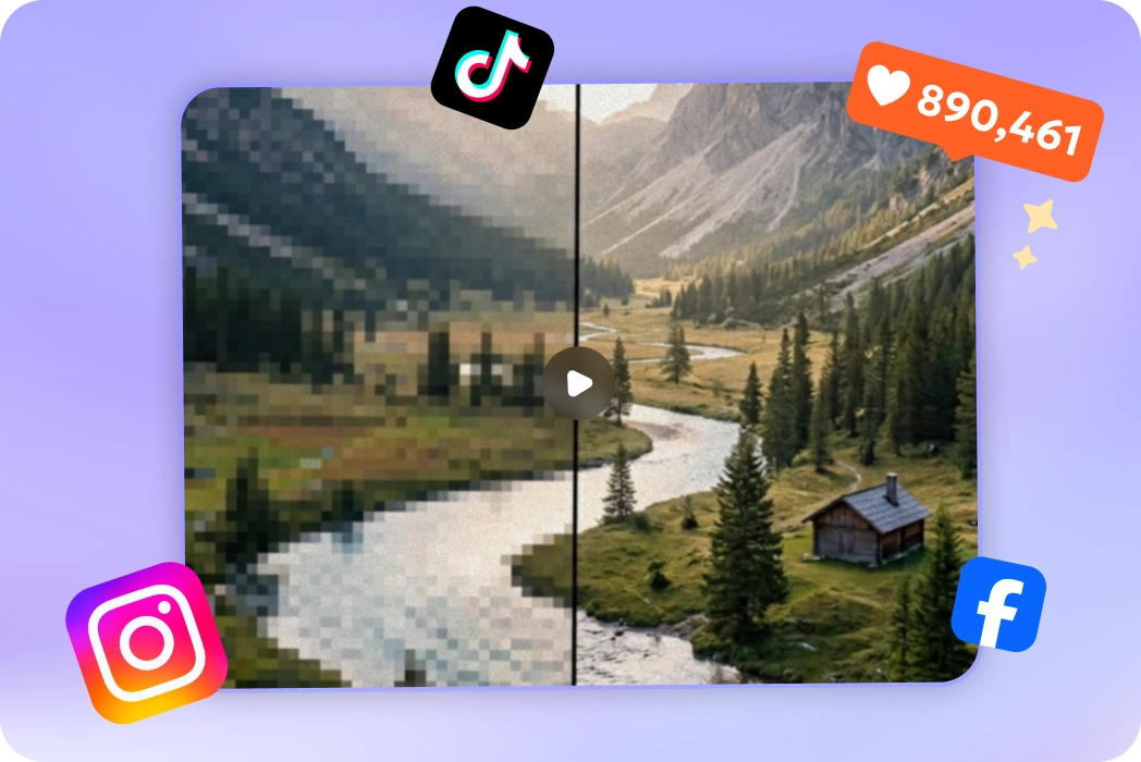 fix pixelation from social video