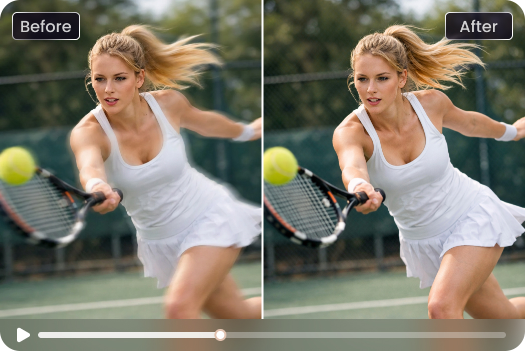 remove motion blur from sport videos